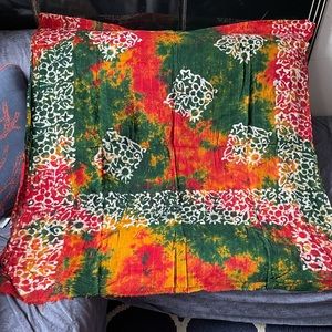 Multicolored tie dyed scarf